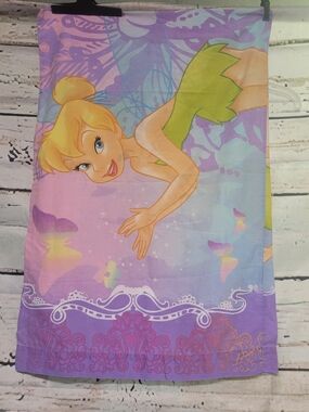 Y2K Disney Tinker Bell Pillowcase Purple Fairy Standard Size Bedding